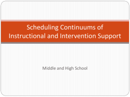 MDE Middle School & High School Intervention