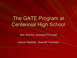 KHSD GATE Program - Centennial High School