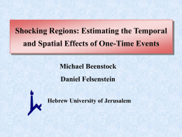 Temporal and Spatial Effects of Regional Shocks