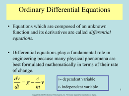 Ordinary Differential Equations
