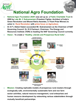 Food Security - National Agro Foundation