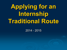 Preparing for Internship Applications