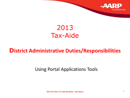 2012-Fall-DC-Meeting-Operations - AARP Tax-Aide