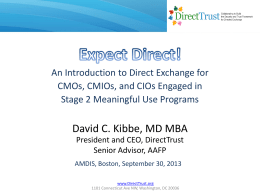 An Introduction to Direct Exchange for CMOs, CMIOs