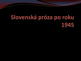 Slovenská próza po roku 1945