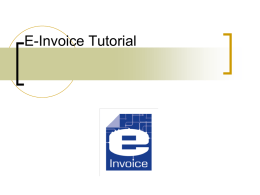 E-Invoice Tutorial - eValidate LLC. eInvoice