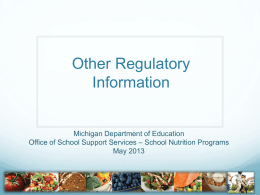 Nutrition Standards in the USDA School Meal Programs and the
