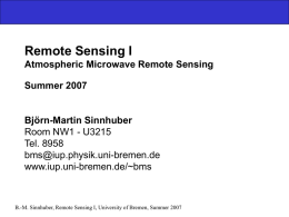 Chapter 6 Atmospheric Infra-red and UV/visible Remote Sensing