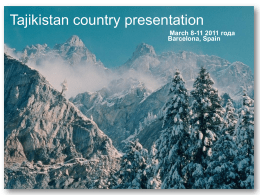 Country presentation Tajiistan