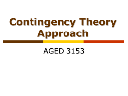 Contingency Theory Approach
