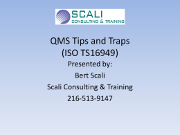 ISO TS 16949 Tips and Traps.