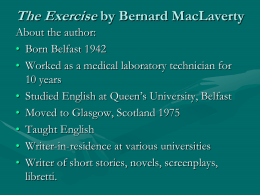 The Exercise by Bernard MacLaverty