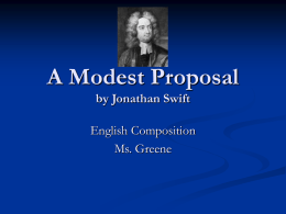 A Modest Proposal by Jonathan Swift