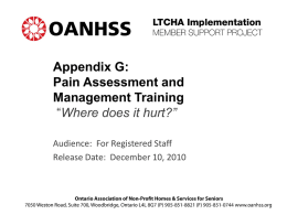 Appendix G: Pain Management Program Training Presentation
