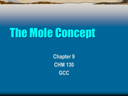 Chapter 9: The Mole Concept