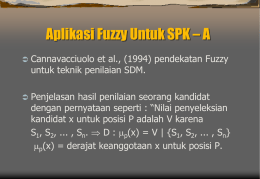 Aplikasi Fuzzy Untuk SPK – A