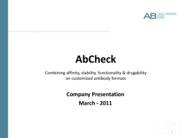 the Latest Company Presentation - Mar 11