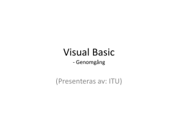 Visual Basic - Genomgång