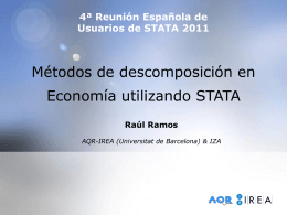 Métodos de descomposición en Economía utilizando STATA