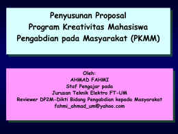 PKMM, Ahmad Fahmi - Kemahasiswaan UM