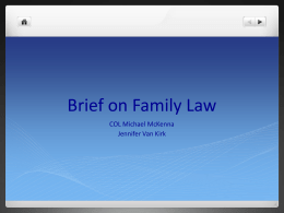 Brief on Family Law - Wisconsin Service Member Support Division