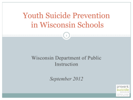 Youth Suicide Prevention in Wisconsin Schools