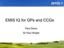 EMIS IQ for GPs and CCGs