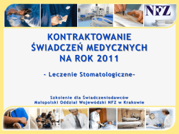 Leczenie Stomatologiczne - Małopolski Oddział Wojewódzki NFZ