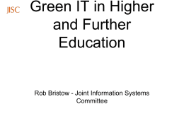 Green IT in Higher and Further Education