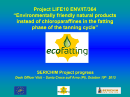 Project LIFE10 ENV/IT/364 "Environmentally friendly natural