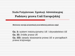 SPEA - Podstawy prawa UE (dr Robert Grzeszczak)