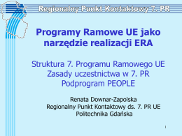 7. Program Ramowy UE - Biuro Współpracy Międzynarodowej UKW