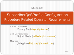 Subscriber QoS Profile Procedure Update