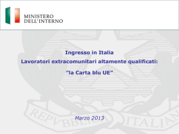 Presentazione della procedura Blue Card ()