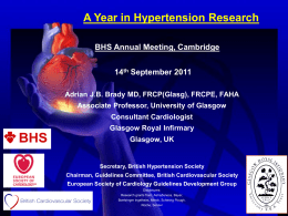 Age at Risk - British Hypertension Society