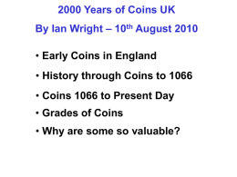 Early Coins in England