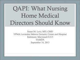 QAPI:What Nursing Home Medical Directors Should Know