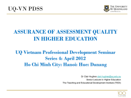 Assurance of assessment quality in Higher Education