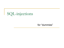 Сергей Мороз — SQL-injections