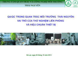 6 QA/QC trong quan trắc môi trường Thái Nguyên