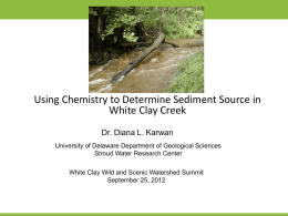Sediment Sources, Diana Karwan - Wild & Scenic White Clay Creek
