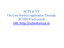 SCTE & VT On Line Student registration Through