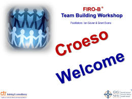 FIRO-B Team Building Workshop - CTR training and consultancy