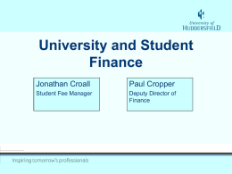 Finance Induction - University of Huddersfield