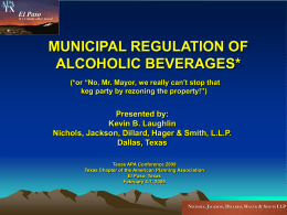 Alcohol Regulation - Nichols, Jackson, Dillard, Hager & Smith. LLP