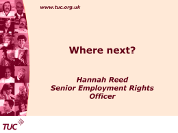 Hannah Reed - Where Next - The Institute of Employment Rights