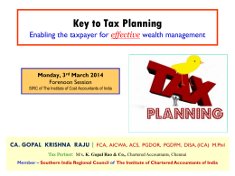 Tax Planning - by CA. GOPAL KRISHNA RAJU -- 03.03.14