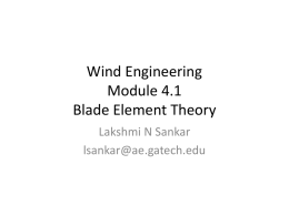 Wind Engineering Module 4.1 Blade Element Theory