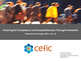 Dr. Gernot Klotz: Is Europe`s approach to innovation fit for purpose?