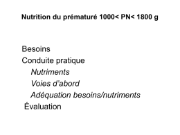 Nutrition entérale du prématuré PN